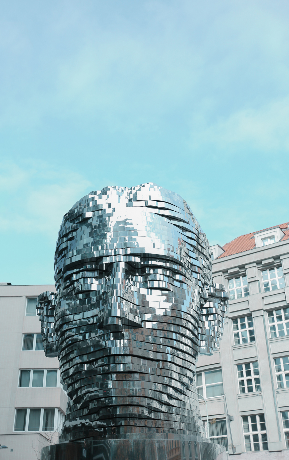 Statue of Franz Kafka in Prague Czech Republic