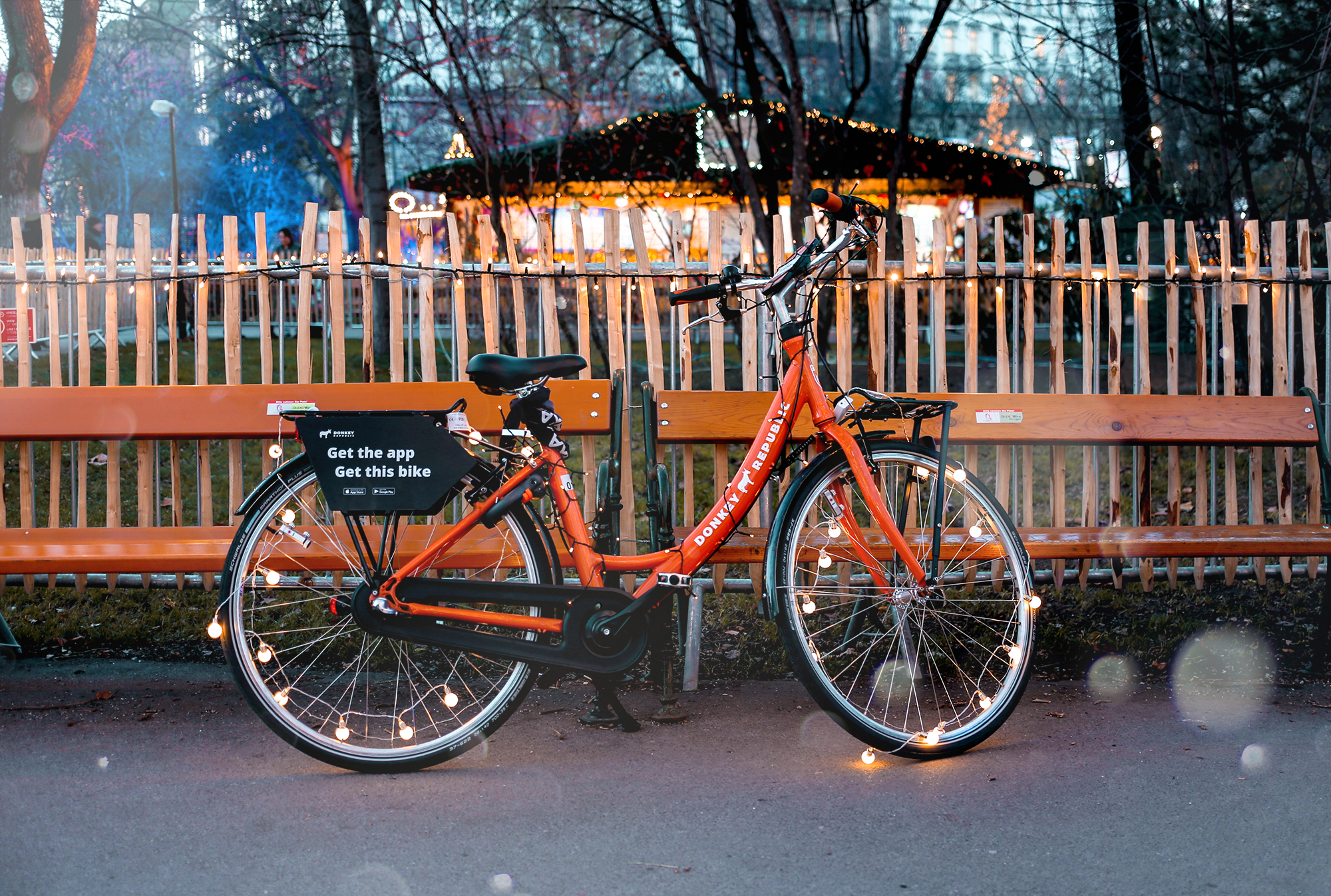 Fairy light bicycle Christmas in Vienna