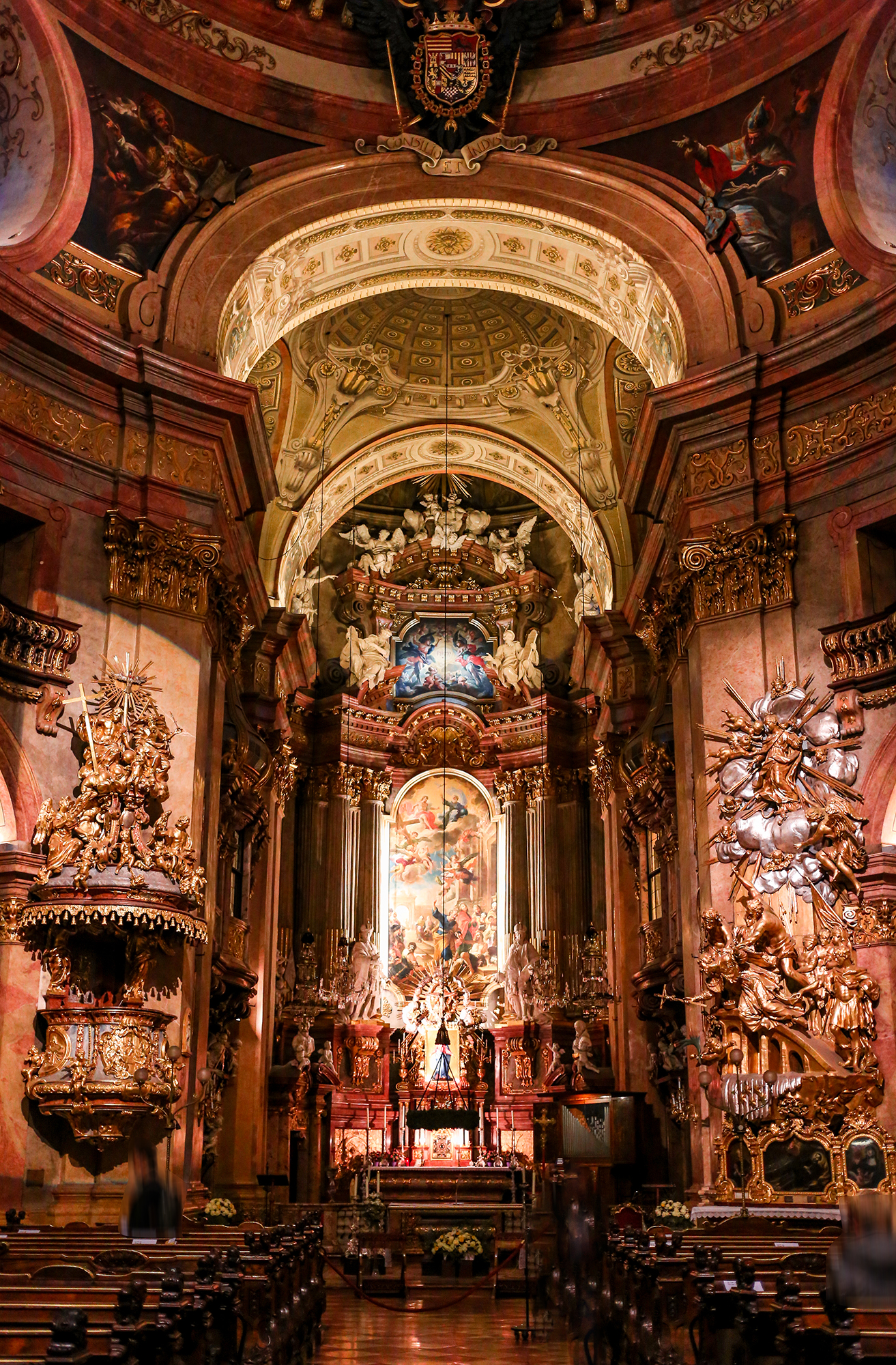 Inside St. Peter's Church in Vienna
