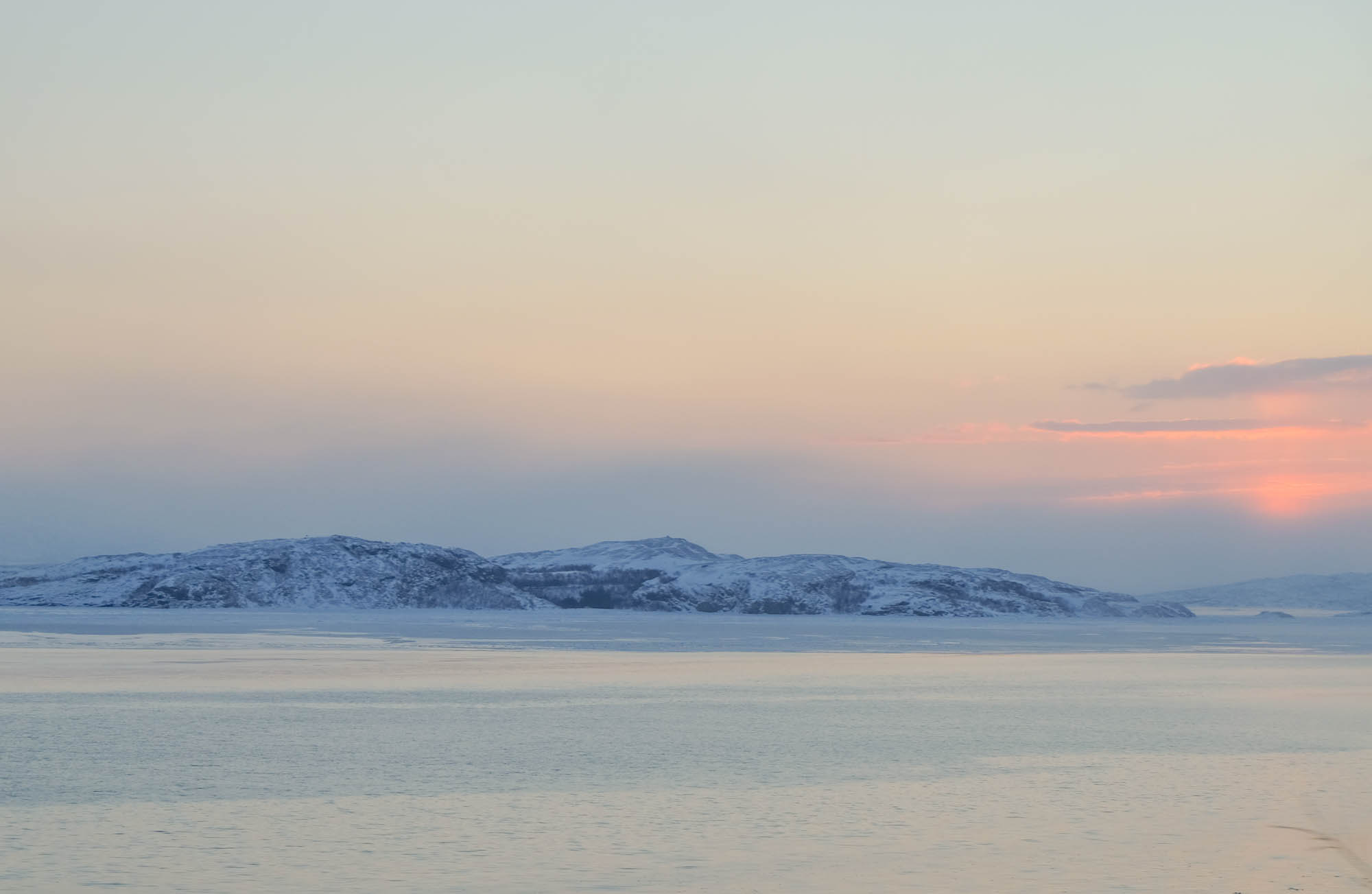 Sunrise in the cold Arctic