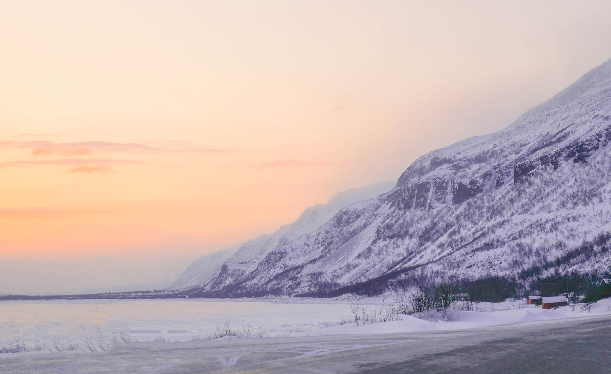 Sunrise in the cold Arctic