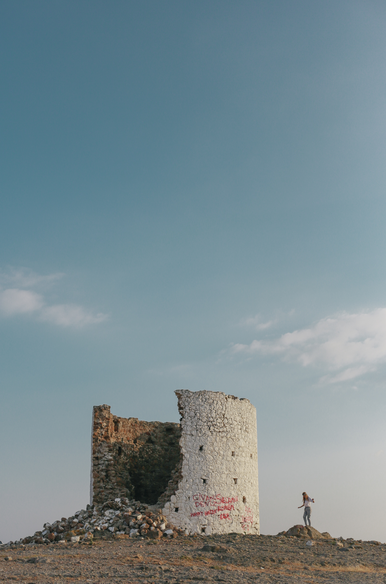 Ancient windmills in Bodrum, Turkey