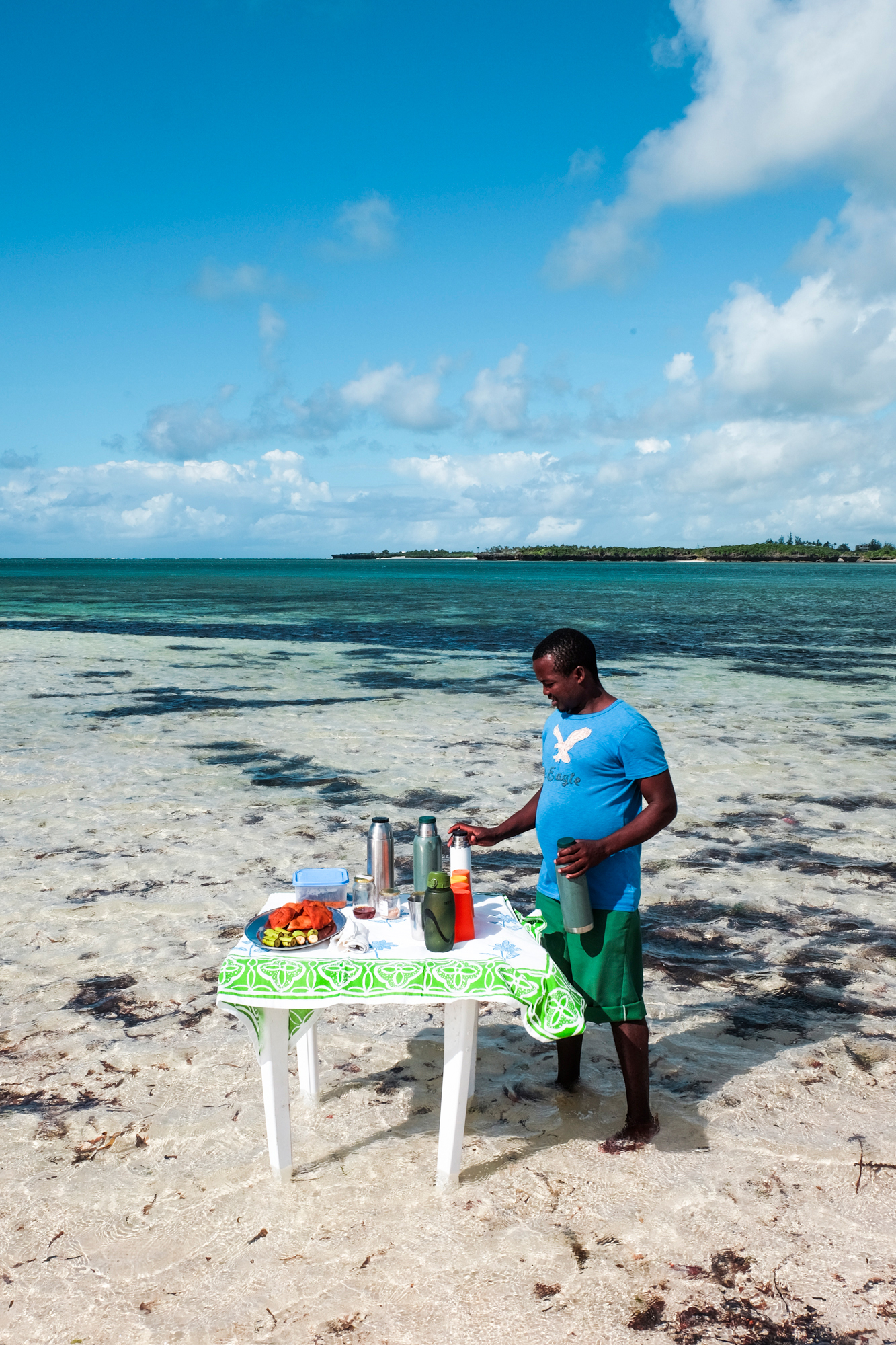 Breakfast on the beach in Kenya