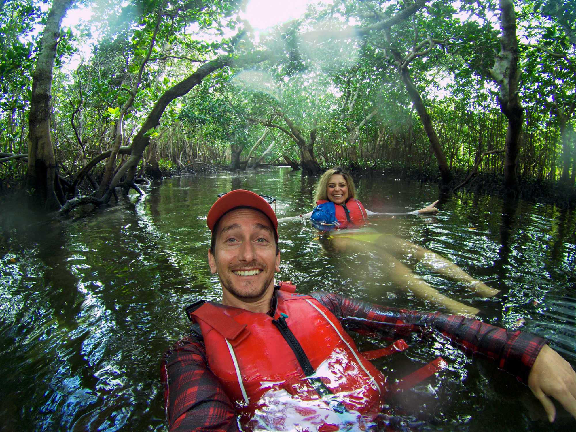 Tidal creek floating in Kenya