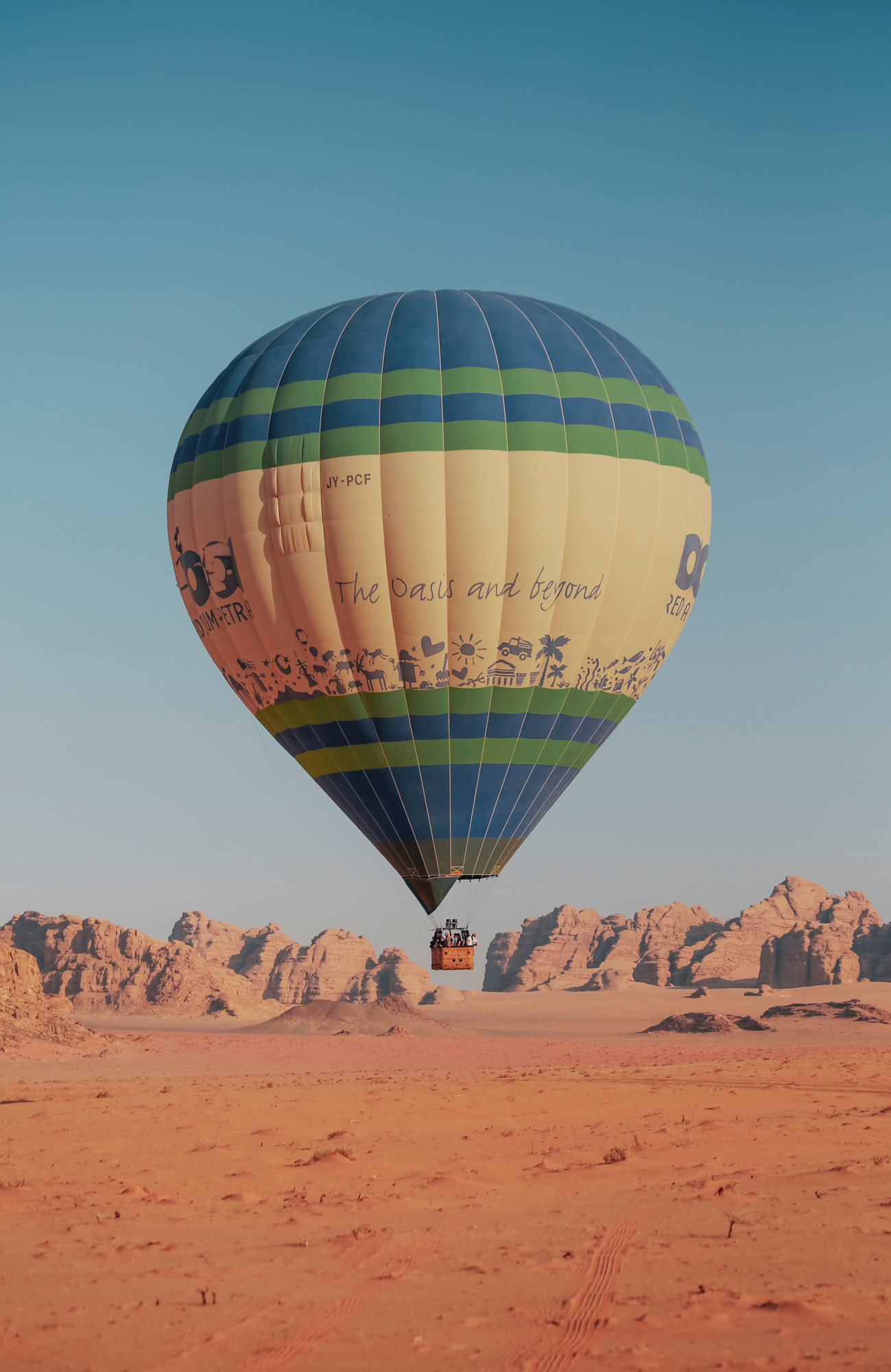 Sunrise hot air balloon ride in Wadi Rum, Jordan