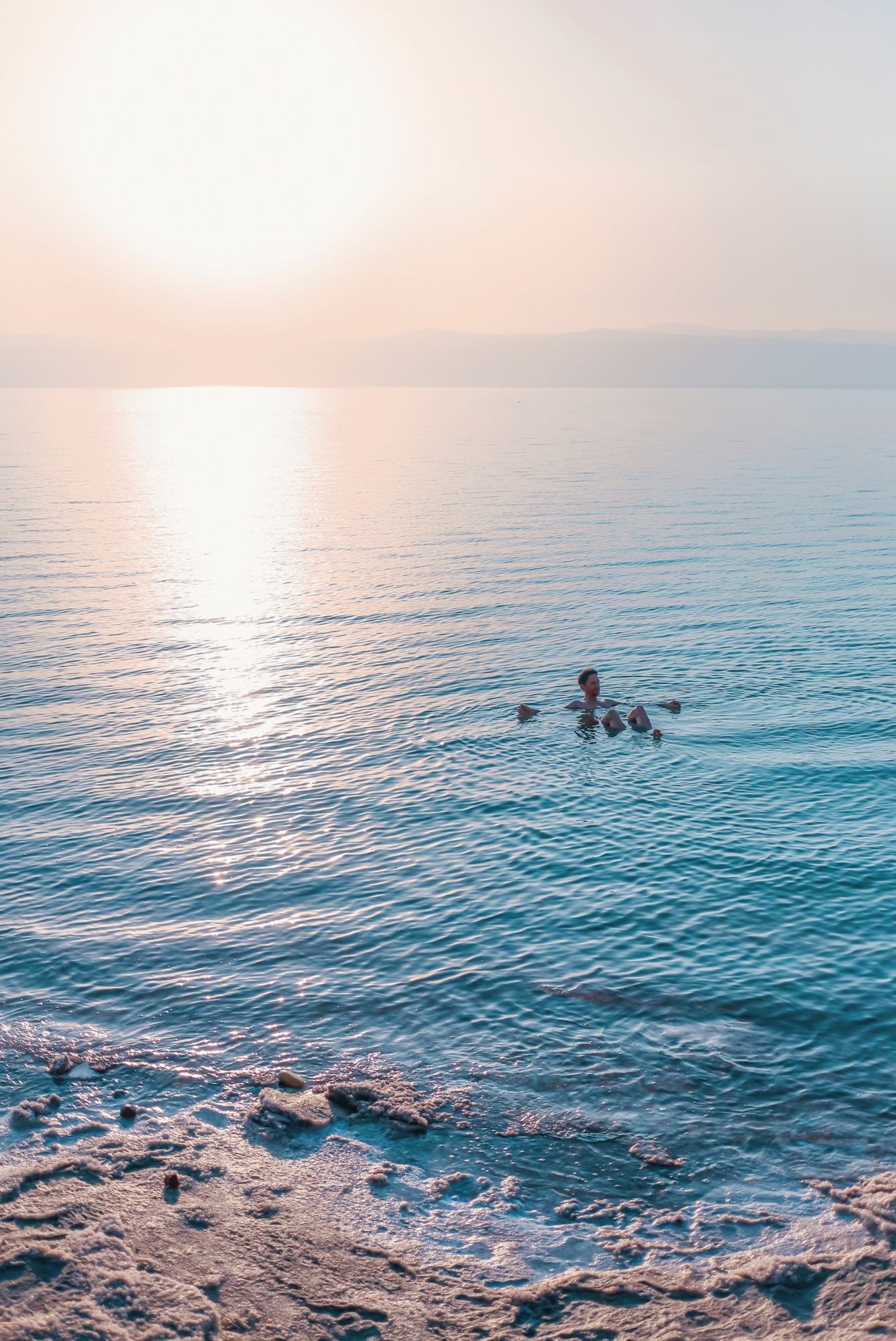 Floating in the Dead Sea, Jordan