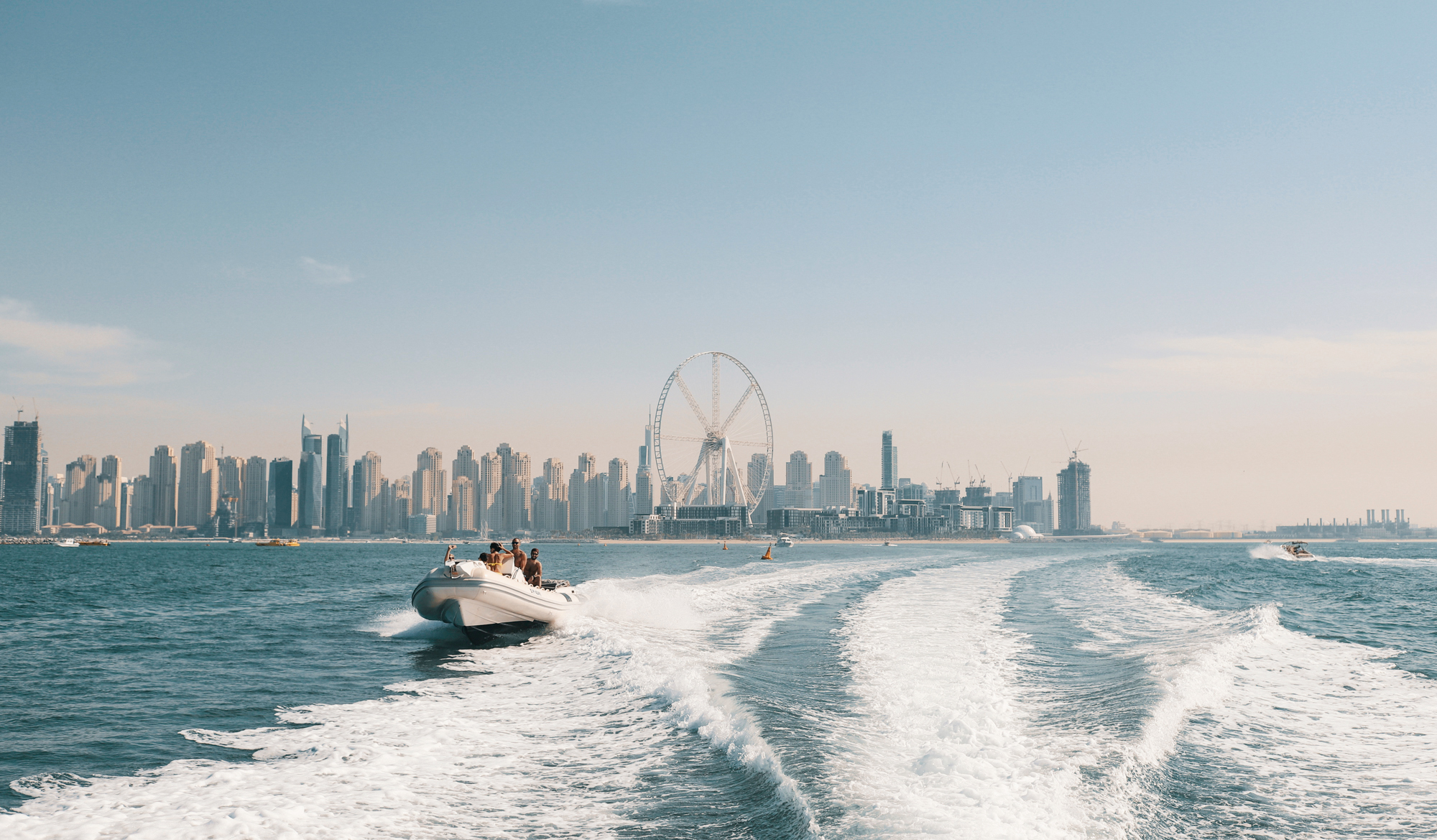 City view from Yacht on Dubai Marina, Dubai