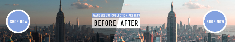 Wanderlust Collection Presets from How Far From Home - Shop Now Button