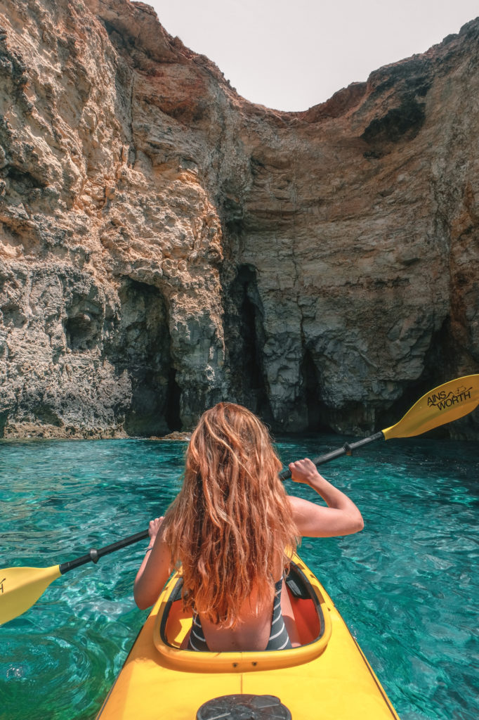 Kayak tour around Comino, Malta