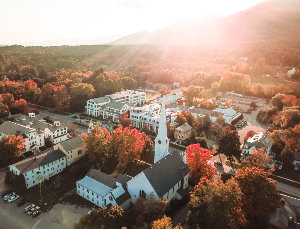 Drone above Equinox Resort, Vermont