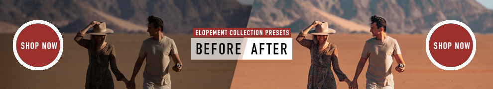 Elopement Collection Presets from How Far From Home - Shop Now Button