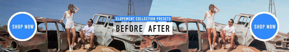 Elopement Collection Presets from How Far From Home - Shop Now Button